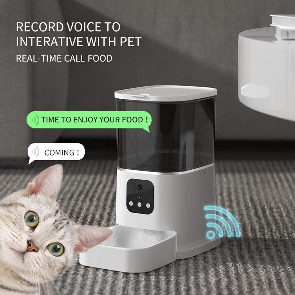 6L Video Camera Feeder Timing Smart Automatic Pet Feeder For Cats Dogs WiFi Intelligent Dry Food Dispenser  Voice Recorde Bowl